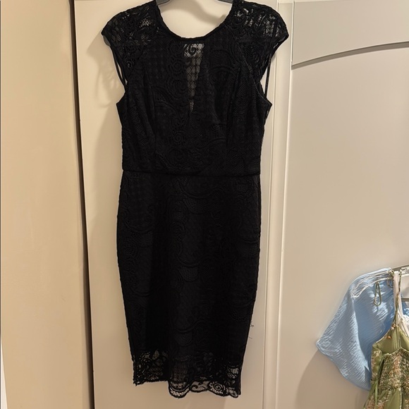 Guess Black Sheath Midi Dress Cowl Neck Sleeveless - Picture 1 of 6